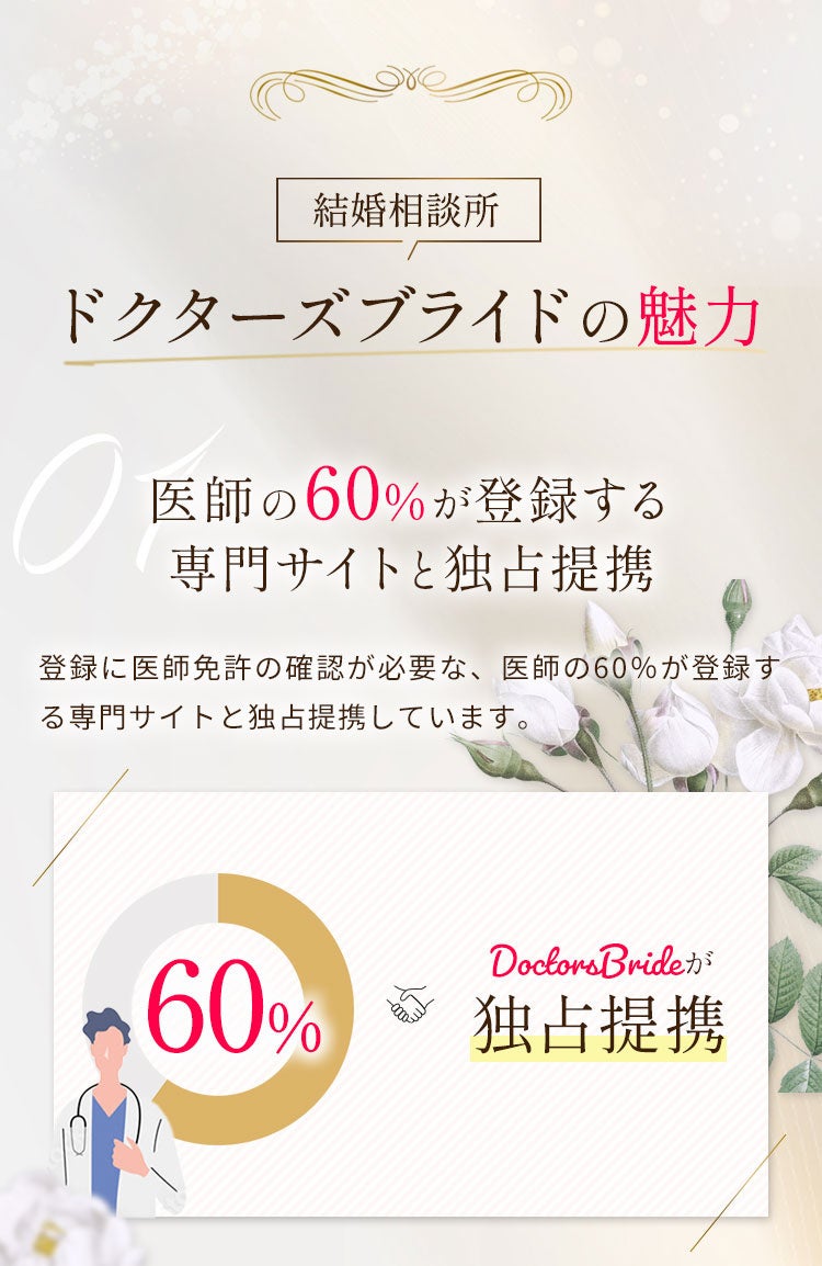 男性医師と一般女性をマッチングする結婚相談所