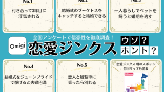 Omiai Report light 『恋愛ジンクス ウソ？ホント？』恋愛ジンクスの信憑性を徹底調査！全国一斉アンケートを実施！のメイン画像