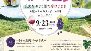 2023/9/23（土）新発田市・胎内市・聖籠町定住自立圏婚活支援事業：秋恋　広大なぶどう畑で恋はじまり【ランチコース付き！】 を開催しますのメイン画像